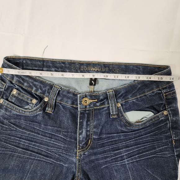 Dollhouse jeans size 9 blue denim waist 32 skinny - Picture 6 of 16
